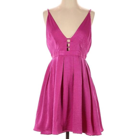 NWT Free People Gabby Party All Night Pink Shimmer Mini Dress - Picture 2 of 6